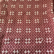 Vintage Material Terracotta Cream Crosstich Pattern 90 Cm Length 36 Width