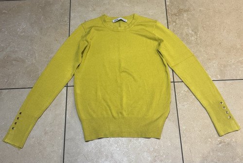 Zara yellow knit crew - yellow, neck
