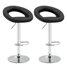 Set of 2 Bar Stools Adjustable