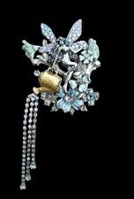 Vintage & Signed, Kirk's Folly Enchanted Garden Fairy & Cascading Watering Can