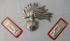 Vintage 1950s  Italian Carabinieri Obsolete Military Police Hat & Collar Badges
