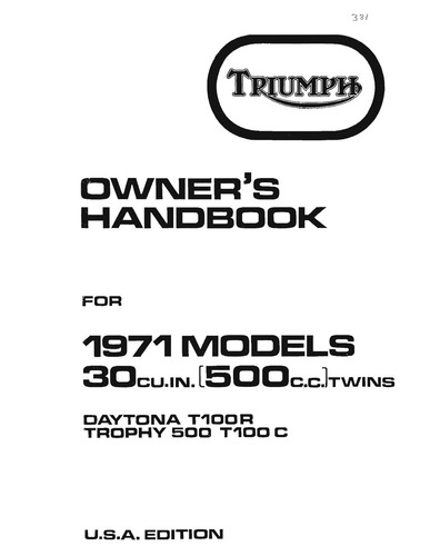 Triumph owners manual book - manual,