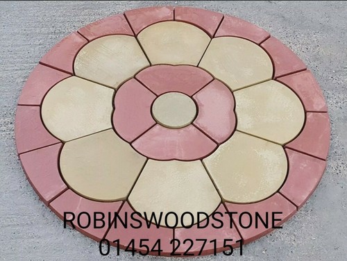 Concrete rose patio paving - concrete,