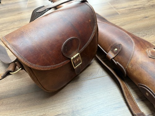 Leather gun slip cartridge - cartridge, bag