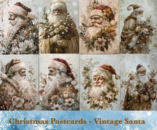 Christmas Postcards - Vintage Golden Santa - Postcards