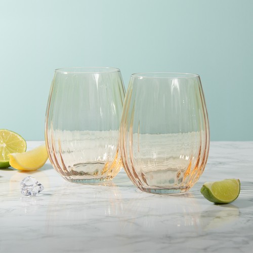 Stemless glasses amber set - stemless,