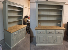 Hampshire Painted 3 Door 3 Drawer Open Top Display Dresser with Sawn Top & Flute
