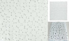 Pebble Bath Mat White 53 X53cm Shower Bath Mat 100% Vinyl Non-Slip Suction Cups