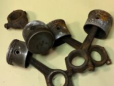 reliant regal piston set 4 & con rods standard size engine parts WORN CONDITION