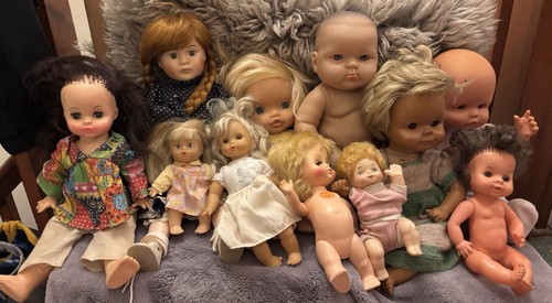 Large bundle vintage dolls - of,