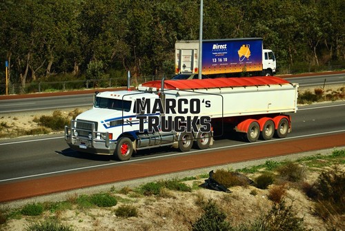 Truck photo tipping trailer