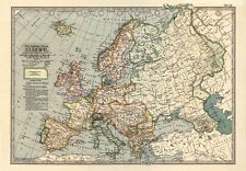 MP53 Vintage 1897 Historical Antique Old Map Of Europe Poster Print A1/A2/A3