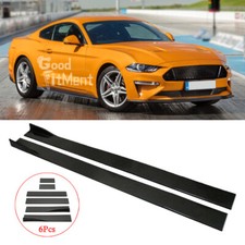 For Ford Mustang Gloss Black Side Skirts Spoiler Lip Panel Splitter Diffuser