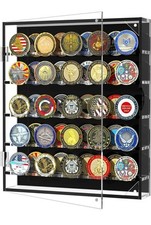 Medal Coin Display Case, Military Challenge Coin Display 5 Rows