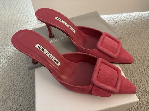 Manolo blahnik pink suede - manolo,