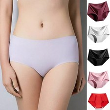 Shiny Satin Silky Knickers Sexy Brief Women Underwear Lace Panties 1, 3 Pack UK