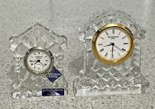 MINI EDINBURGH CRYSTAL CLOCK G.W.O & WATERFORD CRYSTAL MINI CLOCK NEEDS TLC