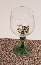1980S German Mosel Green Stemmed Wonky Wine Glass Trinkt monzelr katzchen
