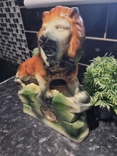 1920s Porcelain Lion Clock 