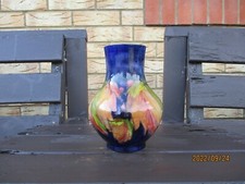 MOORCROFT   POTTERY LIGHTLY FLAMBE GLAZED LEAF & BERRY PATTERN  VASE