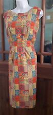 Vtg 60s Handmade Wiggle Dress Size 12 Boho Psychedelic mod gogo Scooter Boho