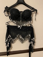 Silver Sequin Black Netted