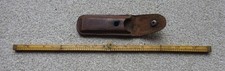 Vintage 4 Fold Boxwood Folding 12" Pocket Rule HOCKLEY ABBEY 1150 & Leather Case