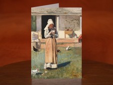 A Sick Chicken by Winslow Homer (1874) - A5 Art Print Greeting Card