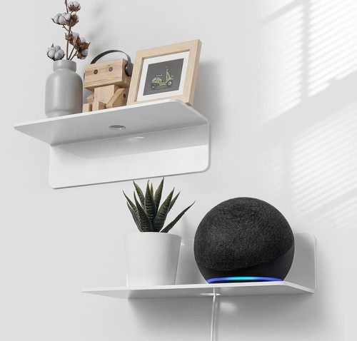 White floating wall shelves - floating,