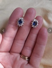 Warren James Sapphire And Silver Earrings Brand New