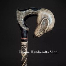 Raven handle wooden walking