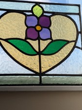 RENOVATED : Charming Edwardian Compact Stained Glass Window Panel