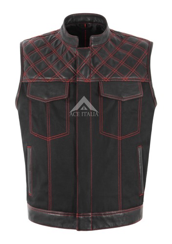 Men biker waistcoat - biker,
