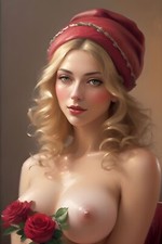 Naked Woman Breasts Oil