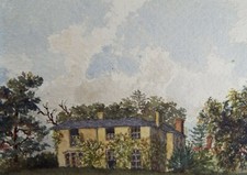 Original Watercolour c1860's, Country House with Vines' - 'Unknown Artist