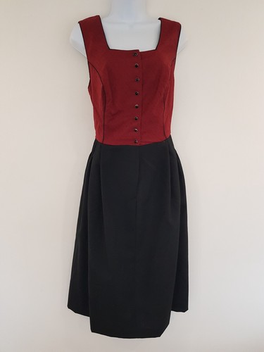 Vintage dress black red - vintage,