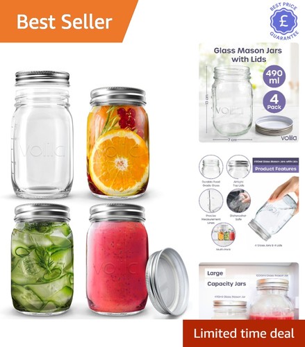 490ml leakproof mason jars - 490ml,