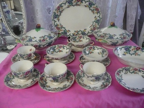 Royal cauldon hand painted - royal,