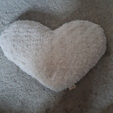 Primark Home White Fluffy Heart Shaped Comfortable Pillow Cushion