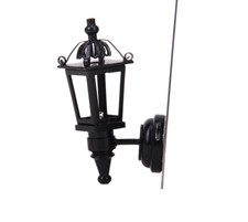 1:12 Dolls House Miniatue LED Light Black Metal  Lamp Wall Lighting 5cm CE UK