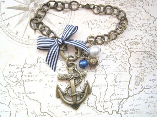 Nautical bronze anchor - anchor, tattoo
