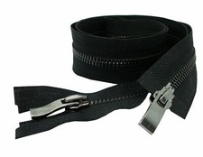 2 Way METAL Zip Open End Black
