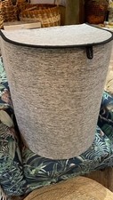 Grey Laundry Basket Large 60cm Half Moon Fabric Shape