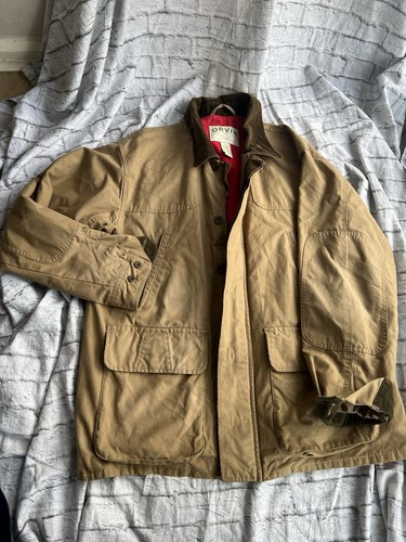 Orvis mens jacket brown cotton - orvis,