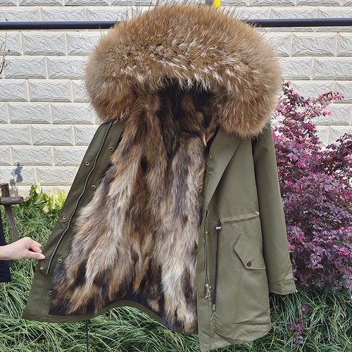Women warm parka real - warm,