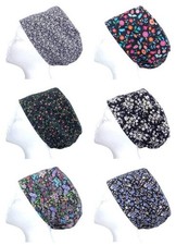 Black Ditsy Flowers Scrub Cap