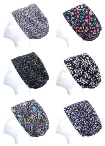 Black ditsy flowers - black, cap