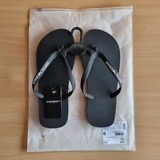 EA Emporio Armani Black Flip Flops With Armani Logo UK 7.5 Brand New