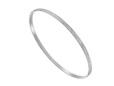 Silver 3mm Diamond Cut Bangle
