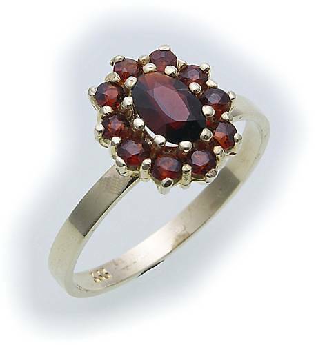 Women ring granat in - ring, m.granat